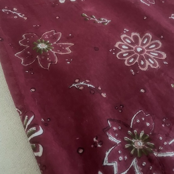 Gudrun Sjoden Size Small Indian Block Floral Burgundy Tunic - Picture 5 of 11